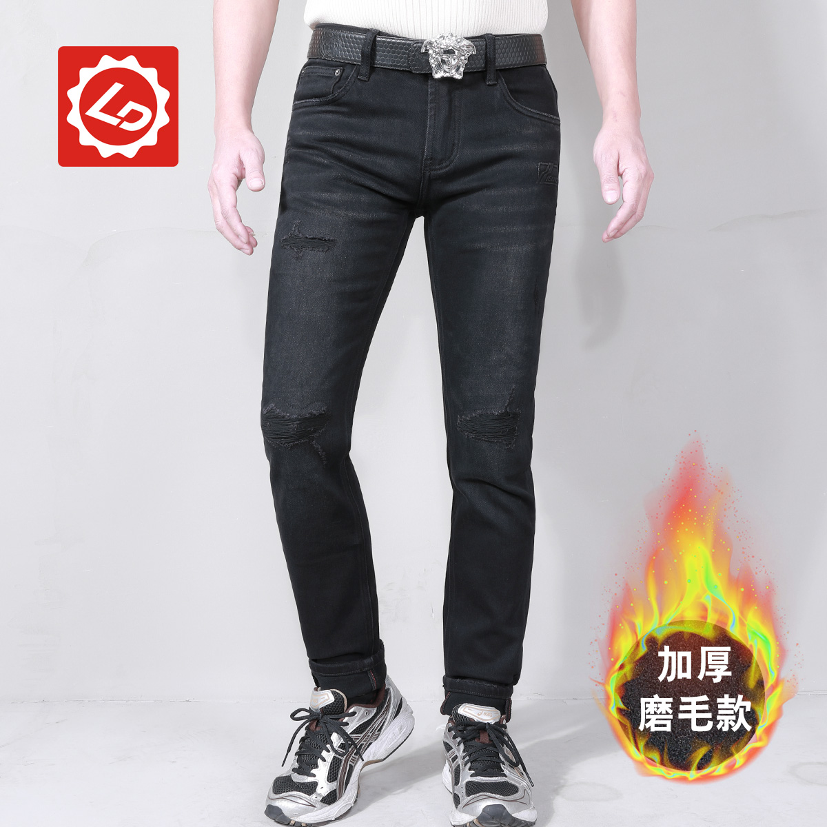 唠叨牛仔拉链长裤冬季牛仔裤
