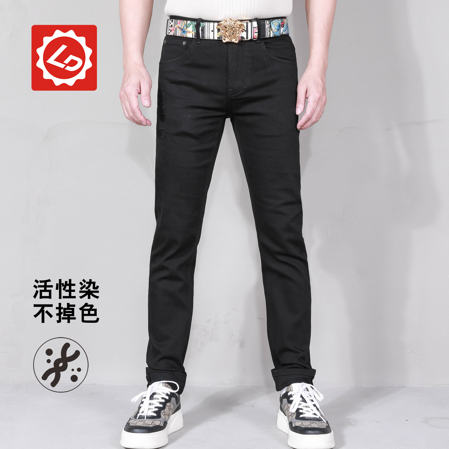 唠叨牛仔拉链长裤夏季牛仔裤