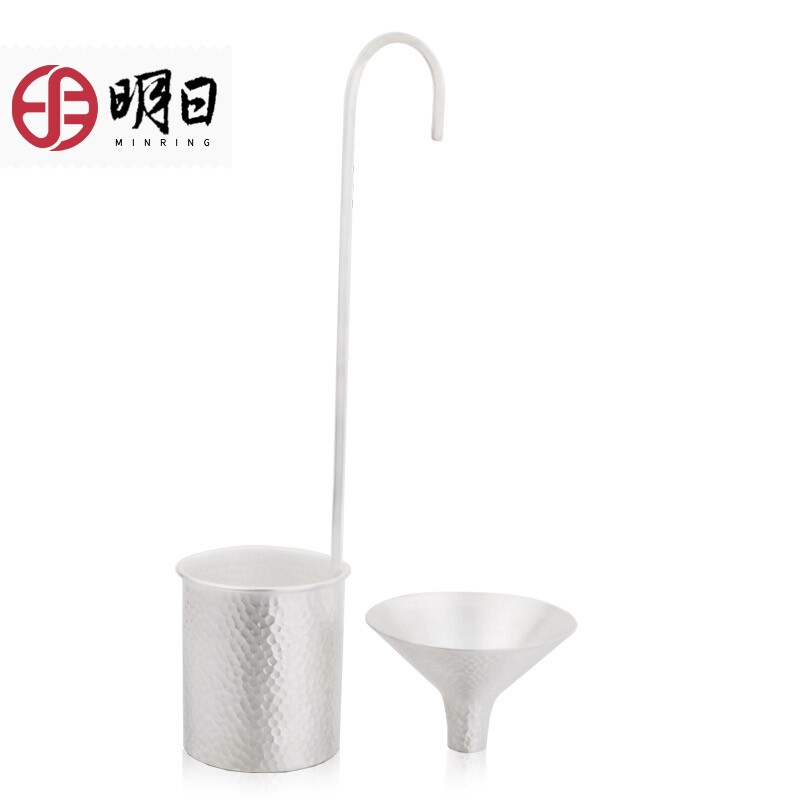 明日纯银酒具 酒提子酒吊子打酒勺漏斗酒勺手工银器打酒舀勺