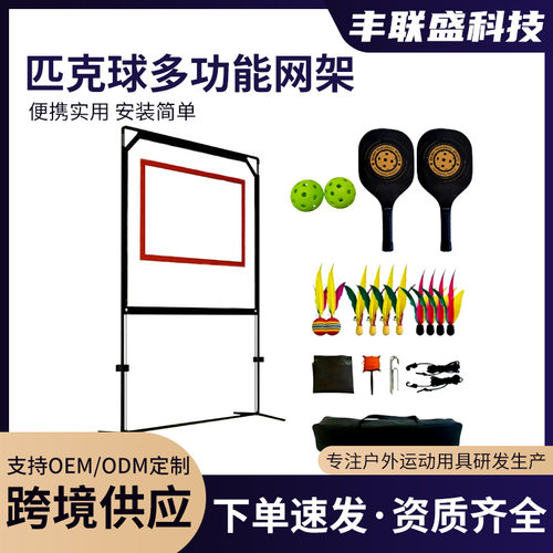 跨境流行款匹克球球拍网架户外室内家庭亲子休闲组合运动套装球网