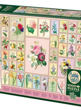 包邮 加拿大Cobble Hill进口益智拼图80352植物1000片雷杜特作品