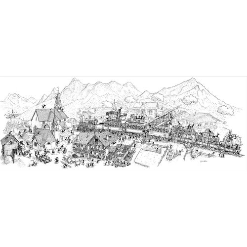 新品 小蚂蚁Akena进口益智拼图FV2416多洛米蒂山列车1080片宽幅