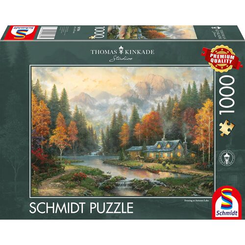 新款 德国Schmidt施密特进口成人拼图1000片湖边秋日傍晚 托马斯