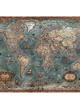 现货包邮西班牙EDUCA进口成人益智拼图18017历史古世界地图8000片