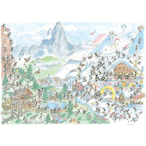 新品小蚂蚁Akena进口益智拼图FV2480布勒伊-切尔维尼亚雪场1080片