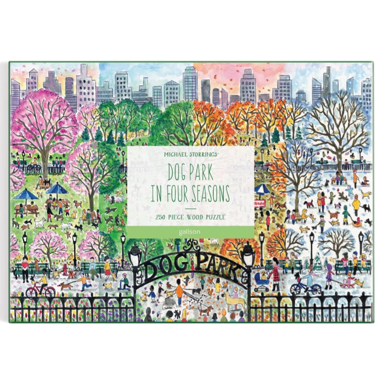 新品包邮美国Galison进口成人益智拼图73099狗公园四季1000片减压