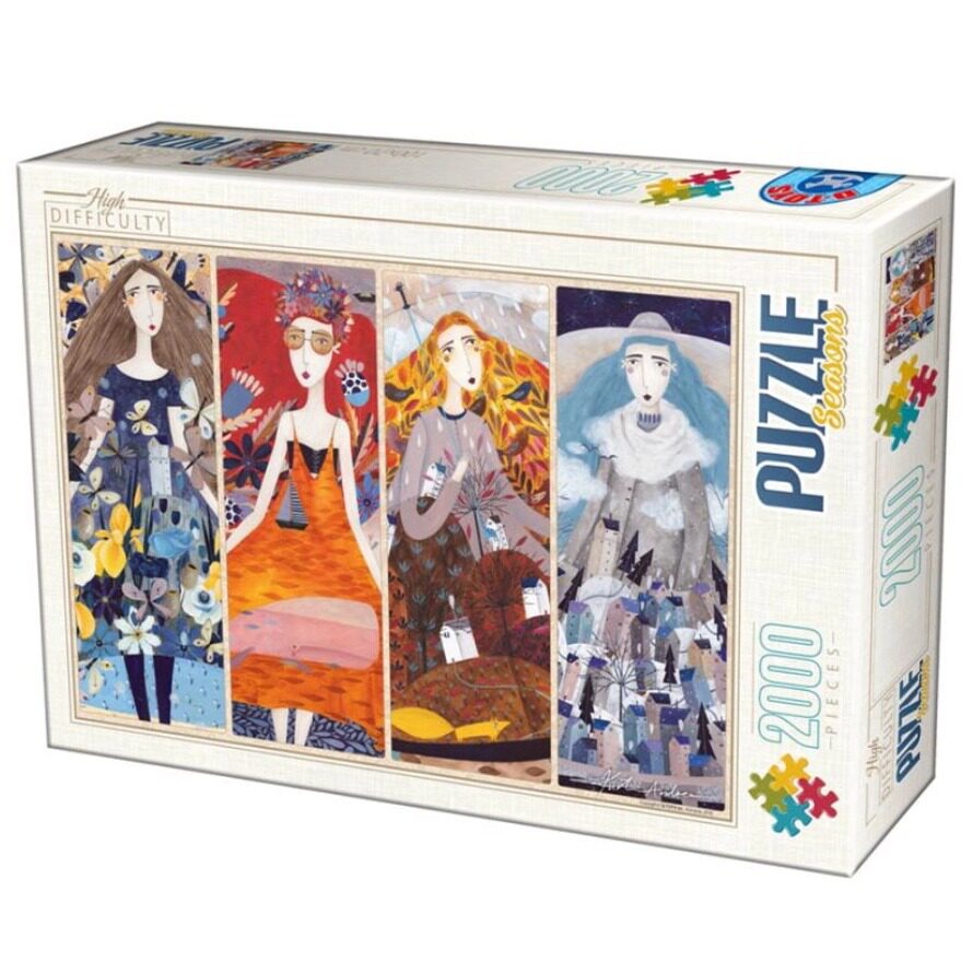 现货包邮 D-Toys 罗马尼亚进口益智拼图73860KA02 少女四季2000片