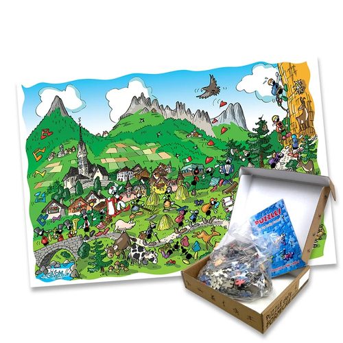 新品小蚂蚁Akena意大利进口益智拼图FV830-25山区小镇莫埃纳540片