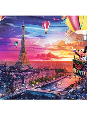 新品波兰trefl欧洲进口拼图10917迪士尼米奇米妮巴黎热气球1000片