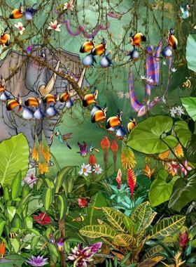 正品包邮 法国Grafika进口益智卡通动漫拼图33183丛林1000片鲁耶