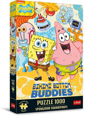 新品  波兰trefl欧洲进口拼图12081比基尼海滩伙伴1000片海绵宝宝