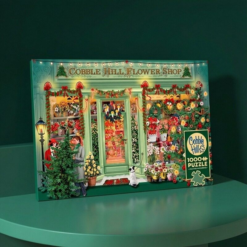 现货包邮加拿大Cobble Hill进口成人益智拼图40011圣诞花店1000片