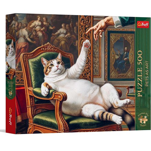 新品trefl欧洲进口益智拼图 猫咪名画恶搞 创造亚当500片宠物艺术