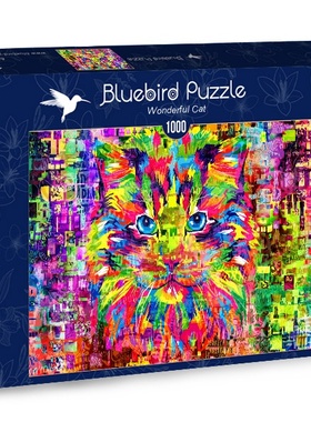 包邮 法国Bluebird蓝鸟进口成人益智减压拼图70220奇妙猫咪1000片