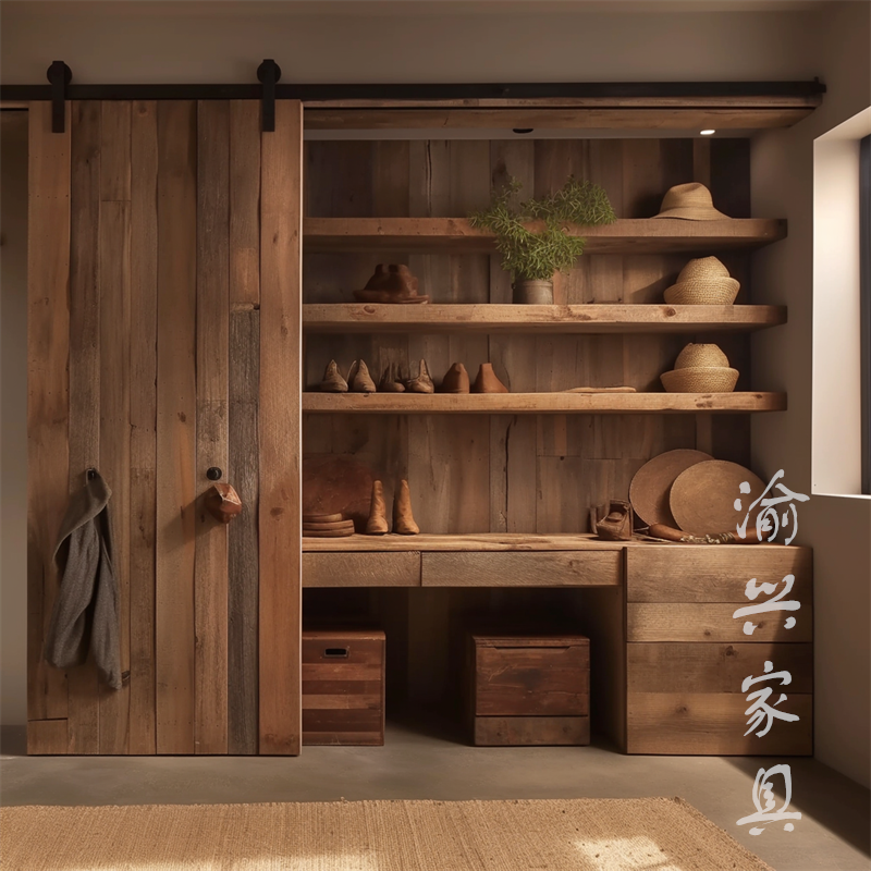 侘寂风家具实木衣柜 全屋定制 独立衣柜别墅家用吊轨门半开放衣柜,住宅家具,独立衣柜,淘宝优惠券,粉丝福利购,淘宝优惠卷