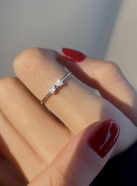 设计潮小众女款指环戒指蝴蝶结气质冷淡轻奢可风批发开口甜美调节