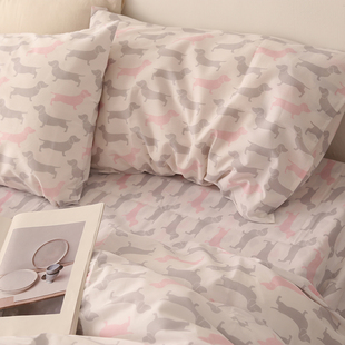春季 全棉100纯棉被套双人1.5m1.8m出口北欧ins风清新平纹床品 新品
