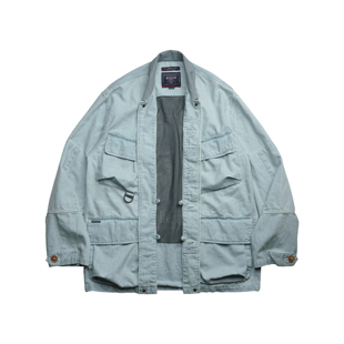 STRL 漂洗牛仔融合元素BDU军事外套道袍