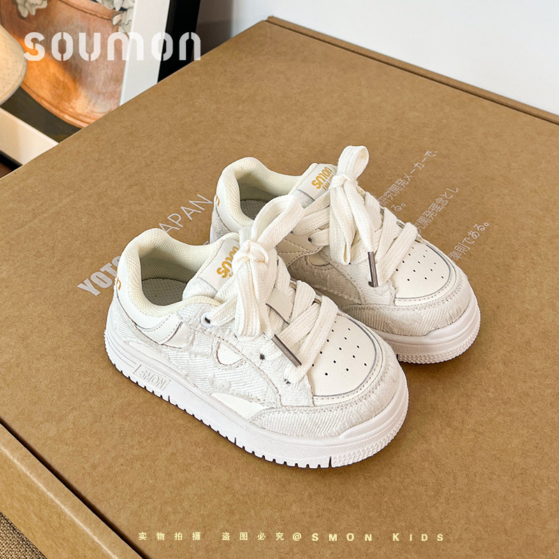 书萌儿童厚底小白鞋2026春秋新款女童休闲运动鞋百搭校园舒适板鞋