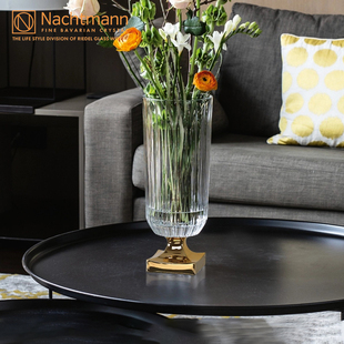 Nachtmann德国进口水晶玻璃花瓶高档描金高脚花瓶家用摆件套装