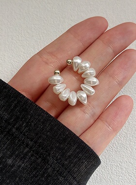 法式甜美气质珍珠耳夹女无耳洞耳骨夹百搭耳环轻奢高级感耳饰耳挂