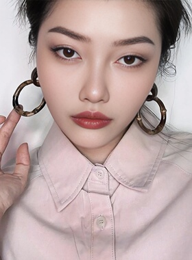 复古竹子耳环女2025新款小众设计气质个性耳钉竹节耳饰潮海边夸张