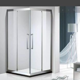 方形不锈钢淋浴房沐浴室卫生间推拉门浴屏玻璃隔断对角开移门屏风