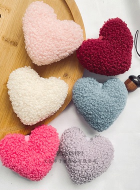 羊羔毛彩色桃心挂耳配件车载椅背挂钩装饰充棉潮包桃心挂件/M1120