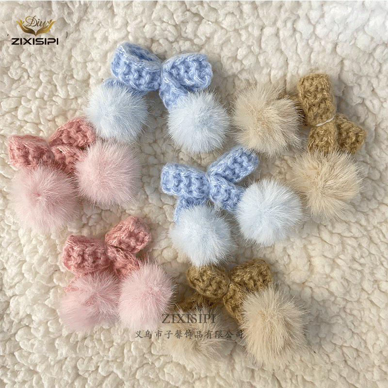 毛线貂毛潮服潮帽潮鞋潮袜蝴蝶结