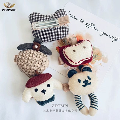 zixisipi布艺玩偶棉麻发夹