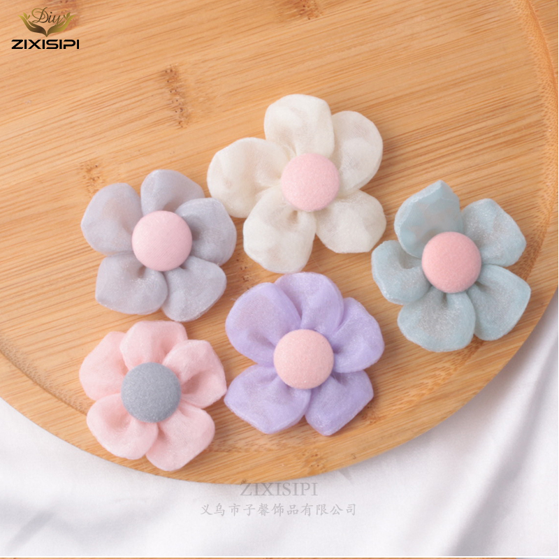 清新花朵布艺手缝五瓣太阳花