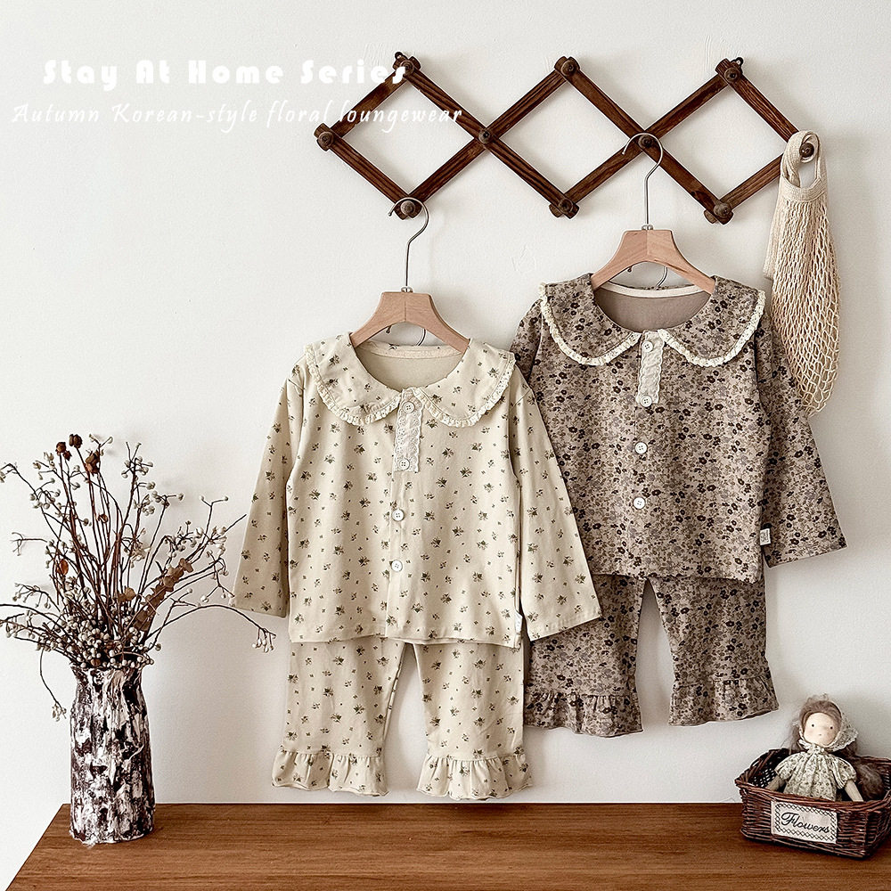 春秋女宝宝纯棉家居服套装