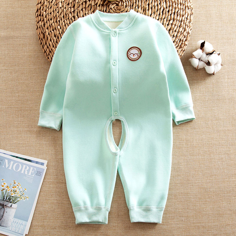 婴儿保暖连体衣秋冬宝宝开档哈衣