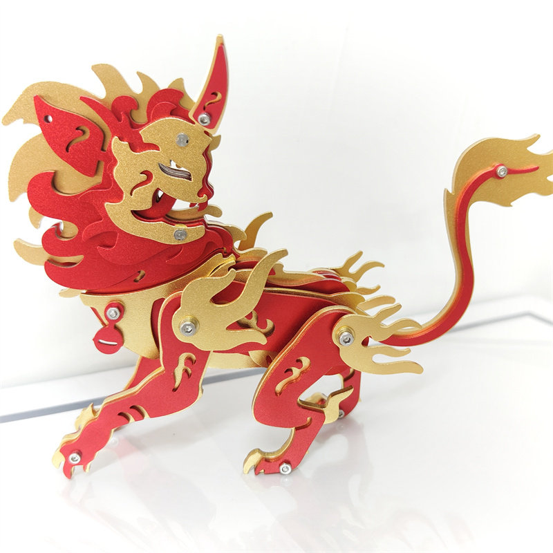 钢魔客神兽年兽体金属拼图白虎不锈钢拼装模型机械新年礼物蝎子王