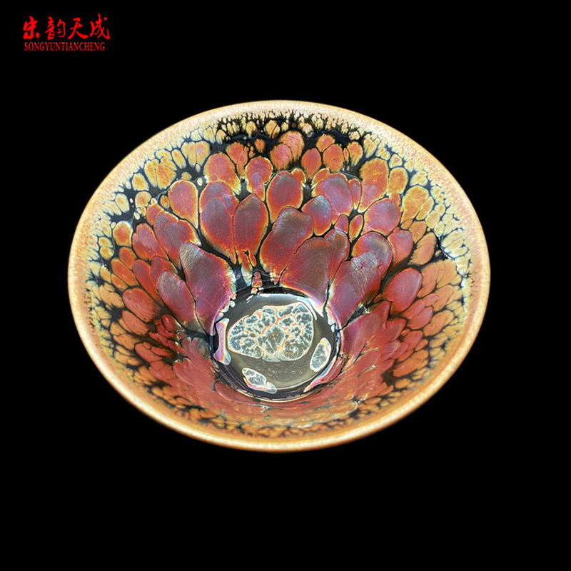 支静紫金金玫瑰彩金油滴建盏原产地建阳曜变窑变品茗杯茶杯茶盏,餐饮具,建盏,淘宝优惠券,粉丝福利购,淘宝优惠卷