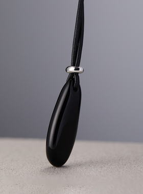 原创小众黑玛瑙石长款毛衣链女