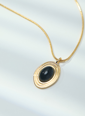 天然玛瑙石吊坠饰品女ins风项链