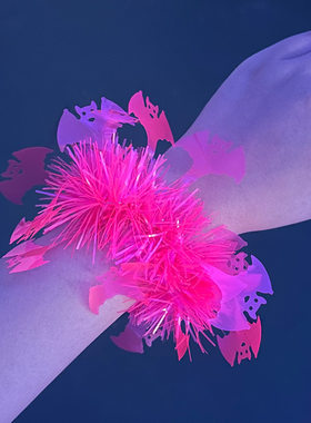万圣节装饰品荧光彩条手腕花霓虹