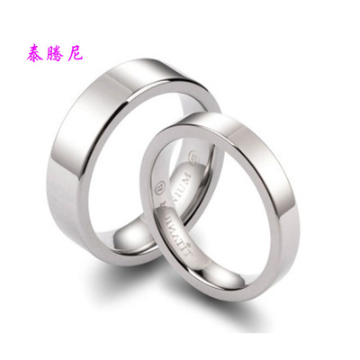 泰腾尼纯钛日韩版小指刻字对戒