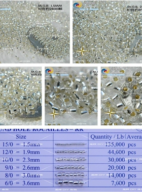 日本MGB亮银玻璃手缝米珠 银色灌银圆珠高档婚纱婚饰鞋蕾丝新娘装