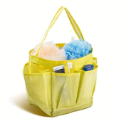 出口欧美原单 沙滩包 大容量多格分区黄色健身游泳淋浴网格收纳包