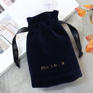 出口单纯色藏青色绒布丝绒小号抽绳束口袋收口袋旅行首饰收纳袋