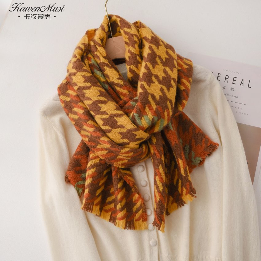 秋冬款毛边英伦男女通用羊毛围脖