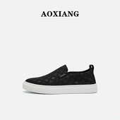 透气懒人男士 休闲布鞋 低帮一脚蹬冰丝布帆布鞋 秋季 网红百搭板鞋 子