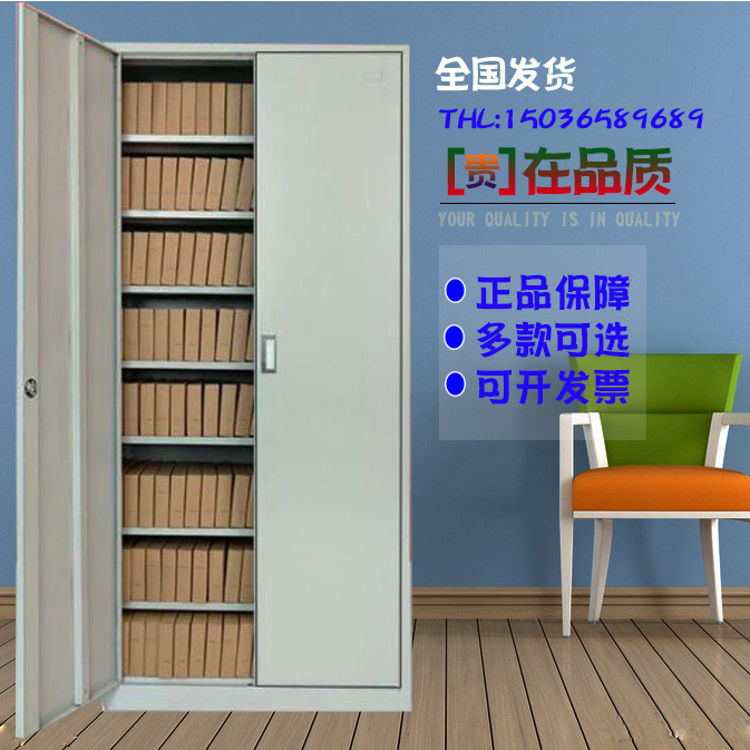 加厚钢制文件柜铁皮柜邮 多层板储物资料2门对开财务档案凭证柜