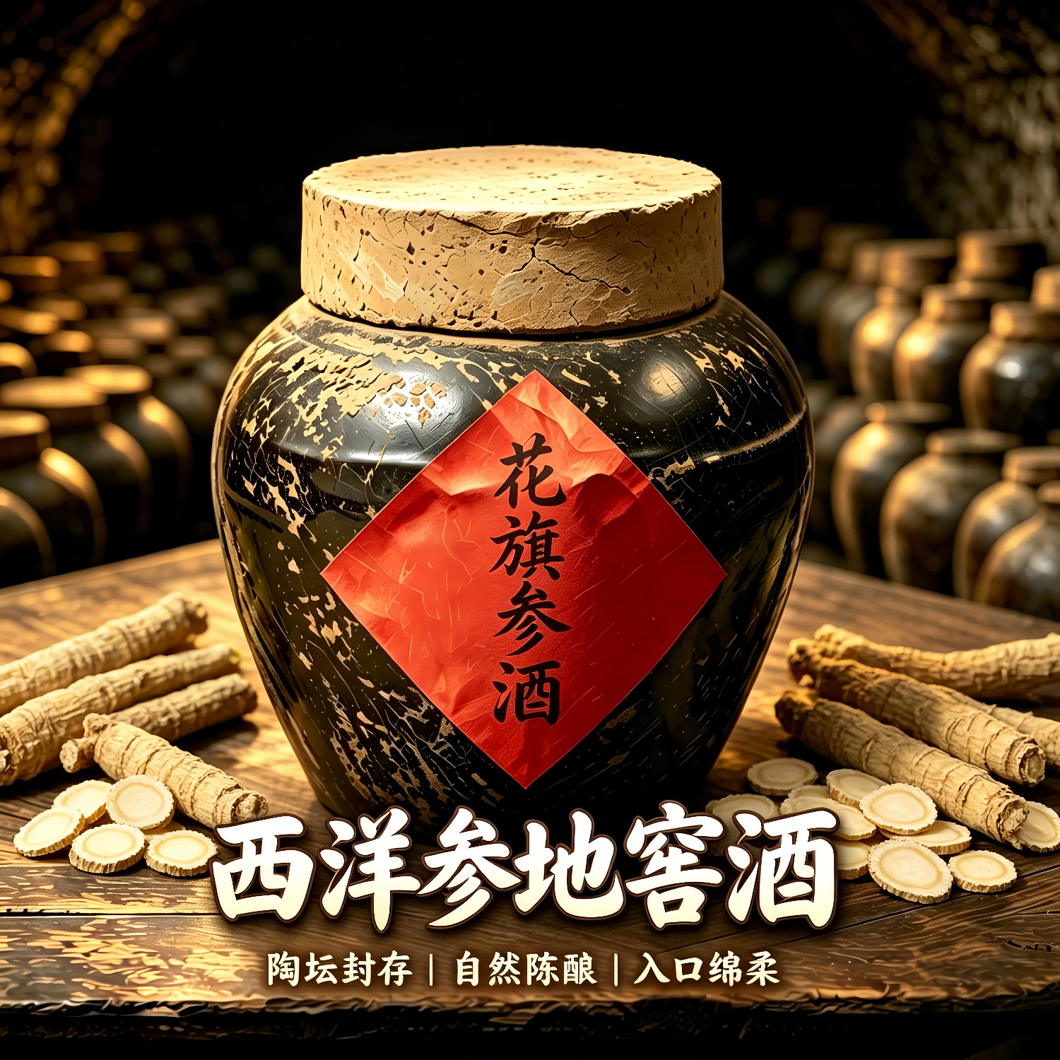 客家花旗参地窖酒纯粮密封40度