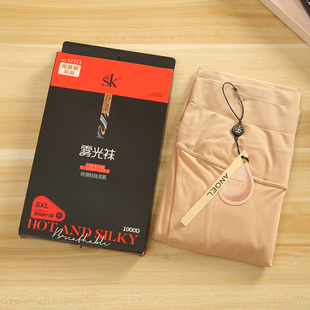 SK7311大码 胖MM200斤雾光袜脚底防滑面膜袜秋冬中厚微透肉打底裤