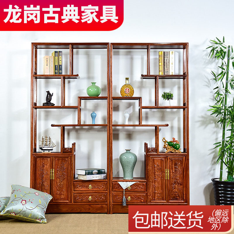 红木家具花梨木博古架客厅隔断柜