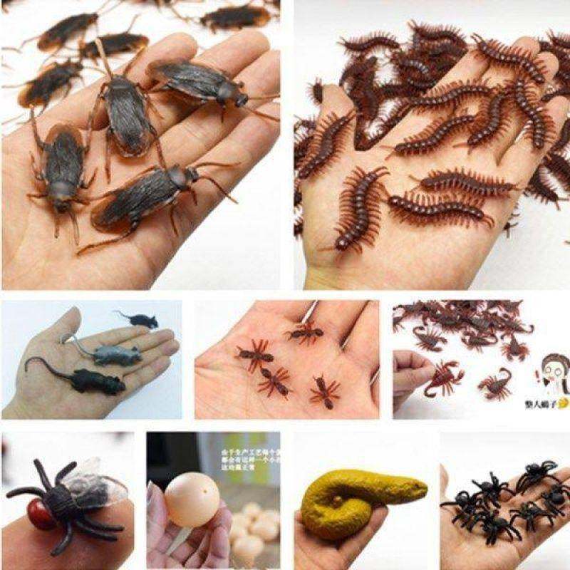 儿童仿真昆虫蜈蚣蜘蛛整蛊玩具 6字大便蟑螂苍蝇蝎子老鼠软体动物
