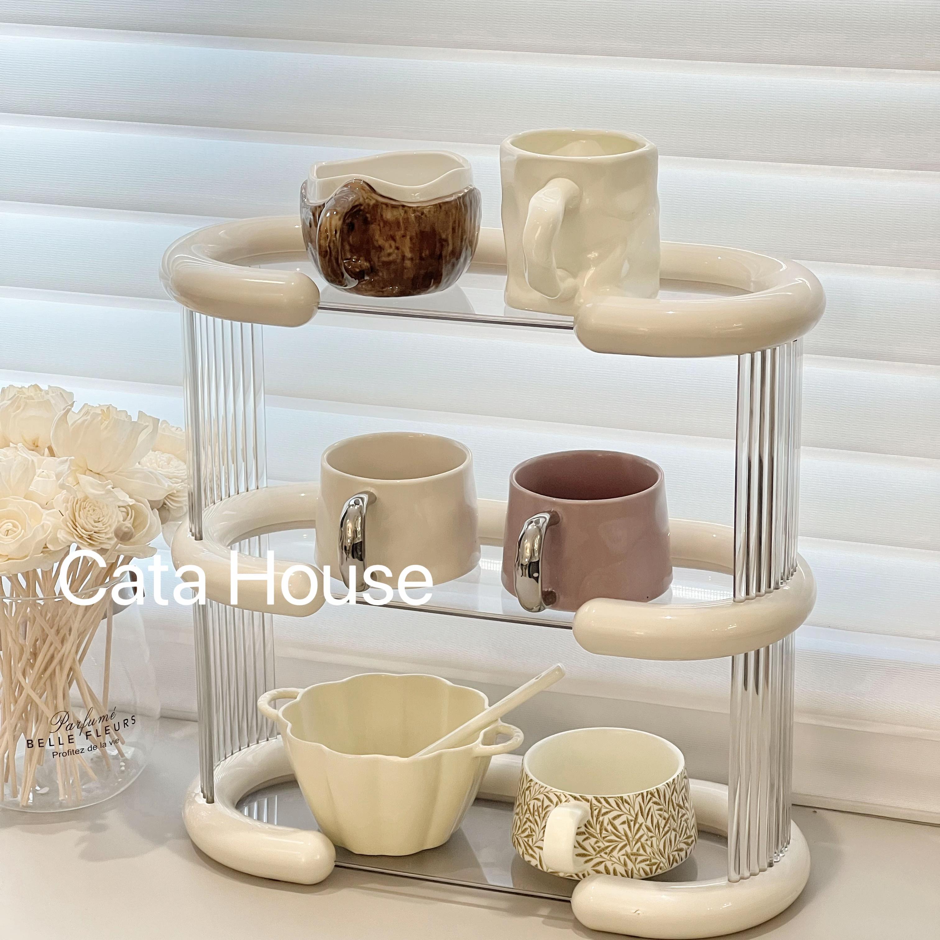 Cata · 收纳置物架双层茶杯架茶具收纳架家用托盘